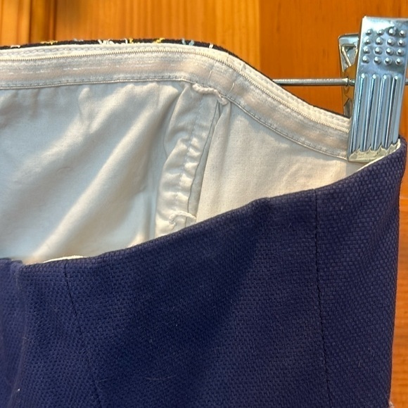 Lilly Pulitzer Bowen Navy Blue Comb Get It Embroidered Strapless Dress Size 2 - Picture 10 of 11